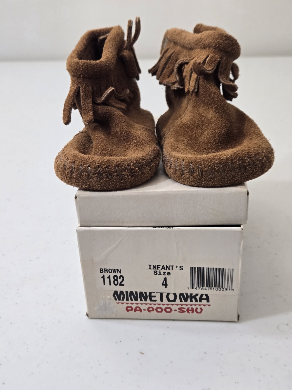 Minnetonka Infant Brown Suede Fringe Moccasins
